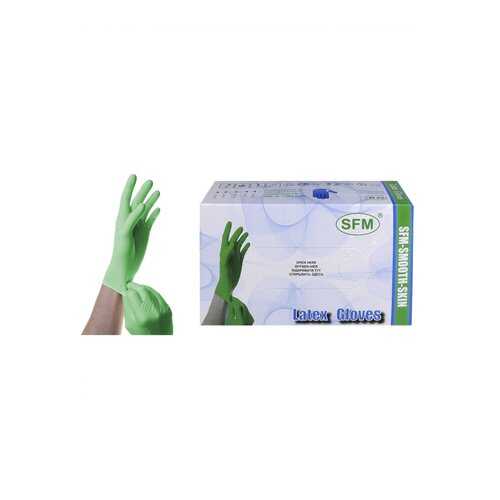 Перчатки медицинские SFM Hospital Products латексные 50 пар SMOOTH SKIN mint 50 XS зеленый в Живика