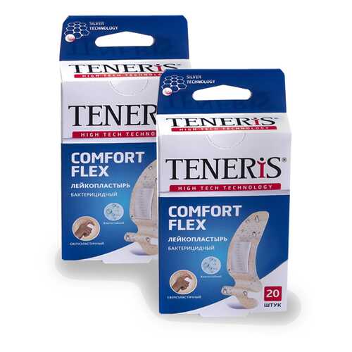 Лейкопластырь TENERIS COMFORT FLEX бактерицидный с ион. серебра 20+20 шт. в Живика