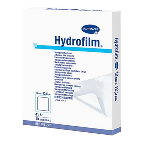 Самофиксирующаяся повязка HARTMANN Hydrofilm 10 см х 12,5 см прозрачная 10 шт. в Живика