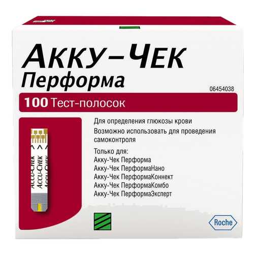 Тест-полоски для глюкометра Roche Accu-Chek performa 100 шт. в Живика