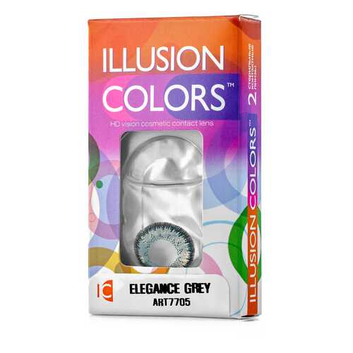 Контактные линзы ILLUSION colors Elegance 2 линзы -1.0D grey серый в Живика