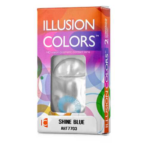 Контактные линзы ILLUSION colors Shine 2 линзы -3.5D blue голубой в Живика