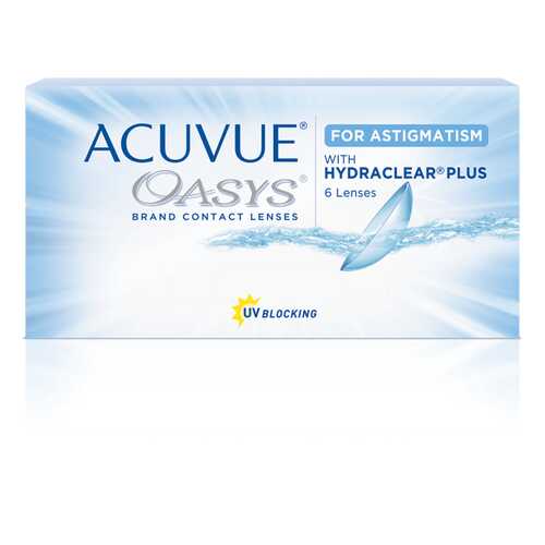 Контактные линзы Acuvue Oasys for Astigmatism with Hydraclear Plus 6 линз -0,25/-0,75/160 в Живика