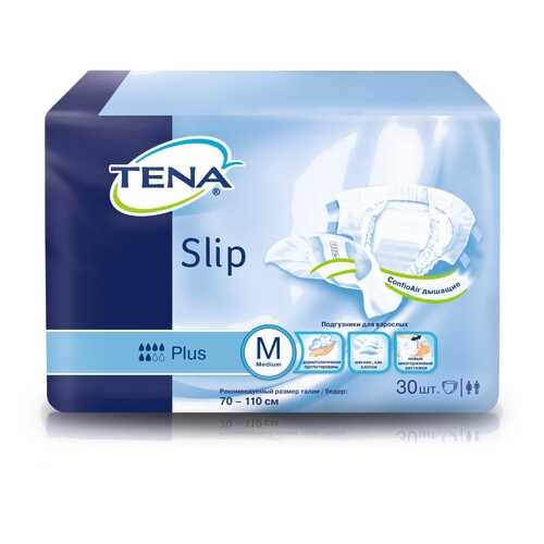 Подгузники для взрослых TENA Slip Plus М дыщащие 30 шт. в Живика